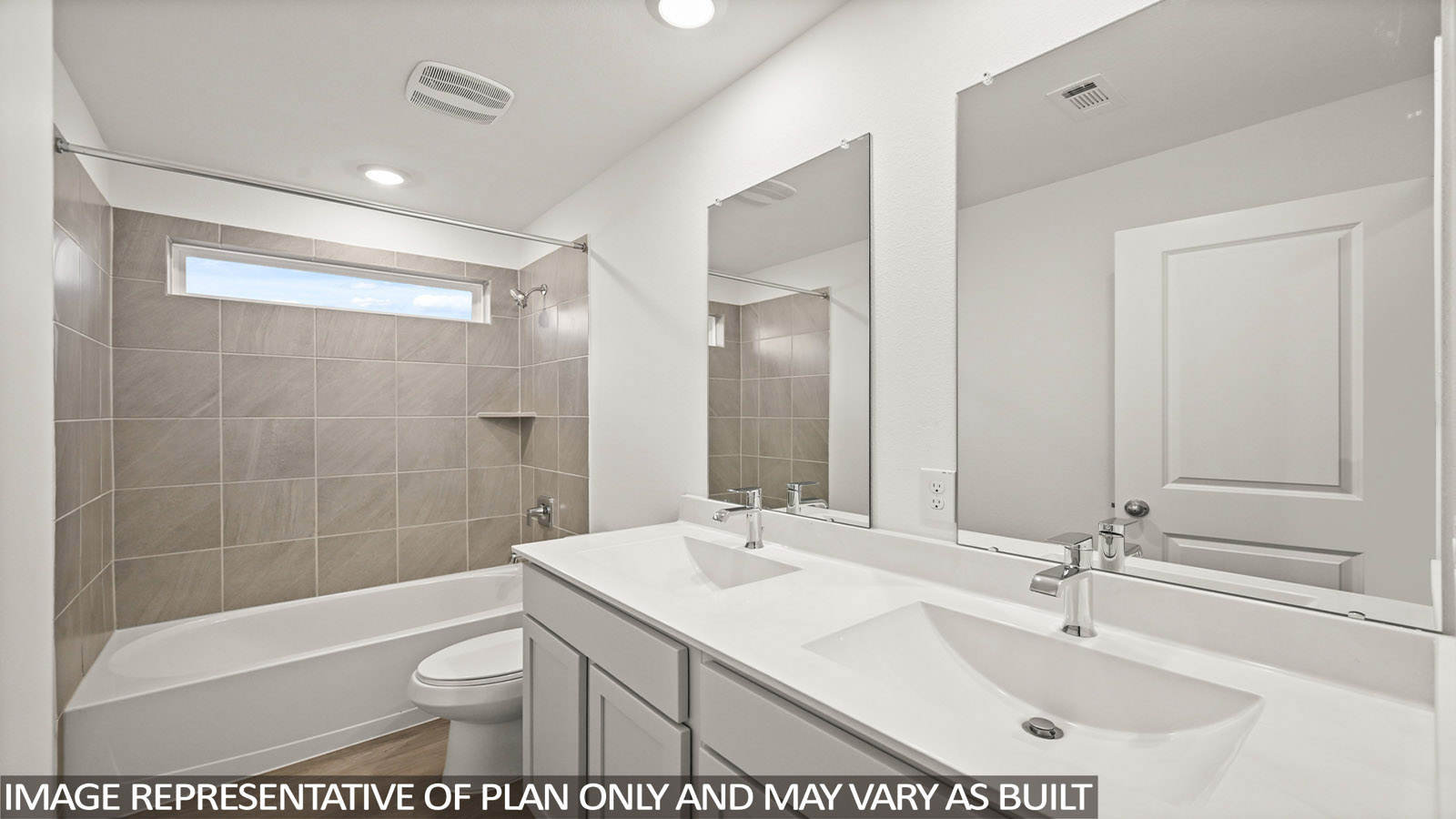 Secondary bathroom with double sinks