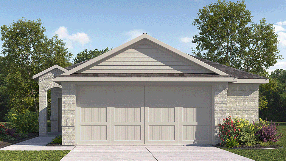 One story home with two car garage