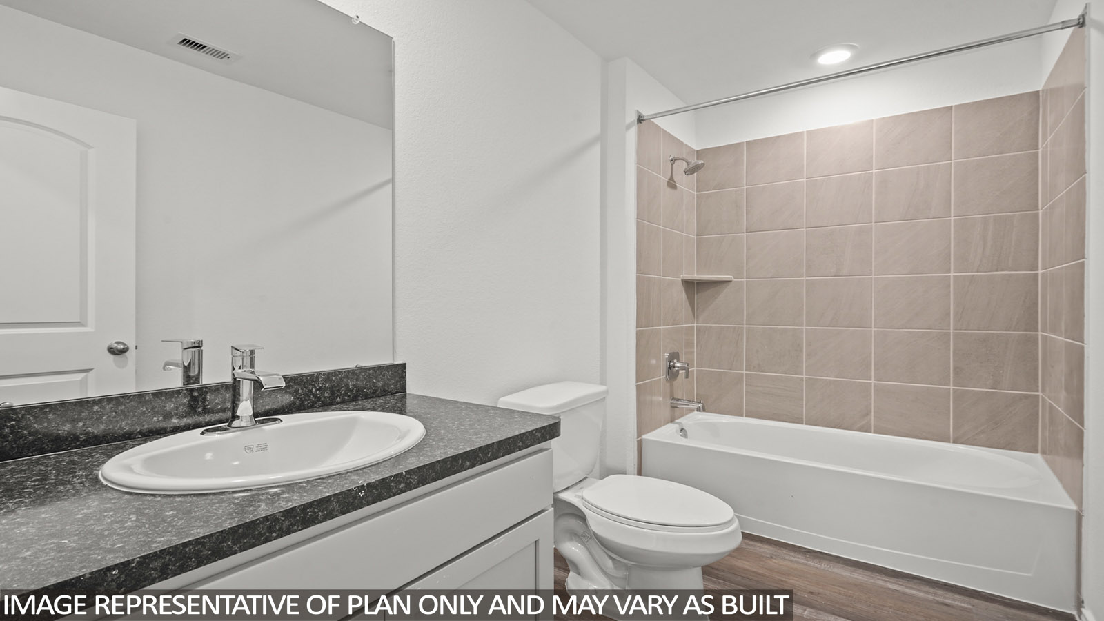 Secondary bathroom with single sink