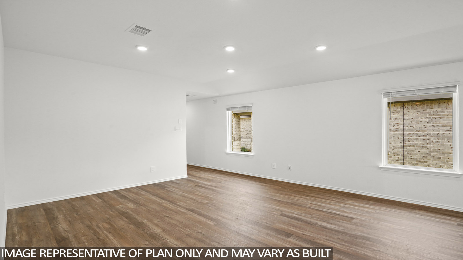 Open concept living, dining, and kitchen area