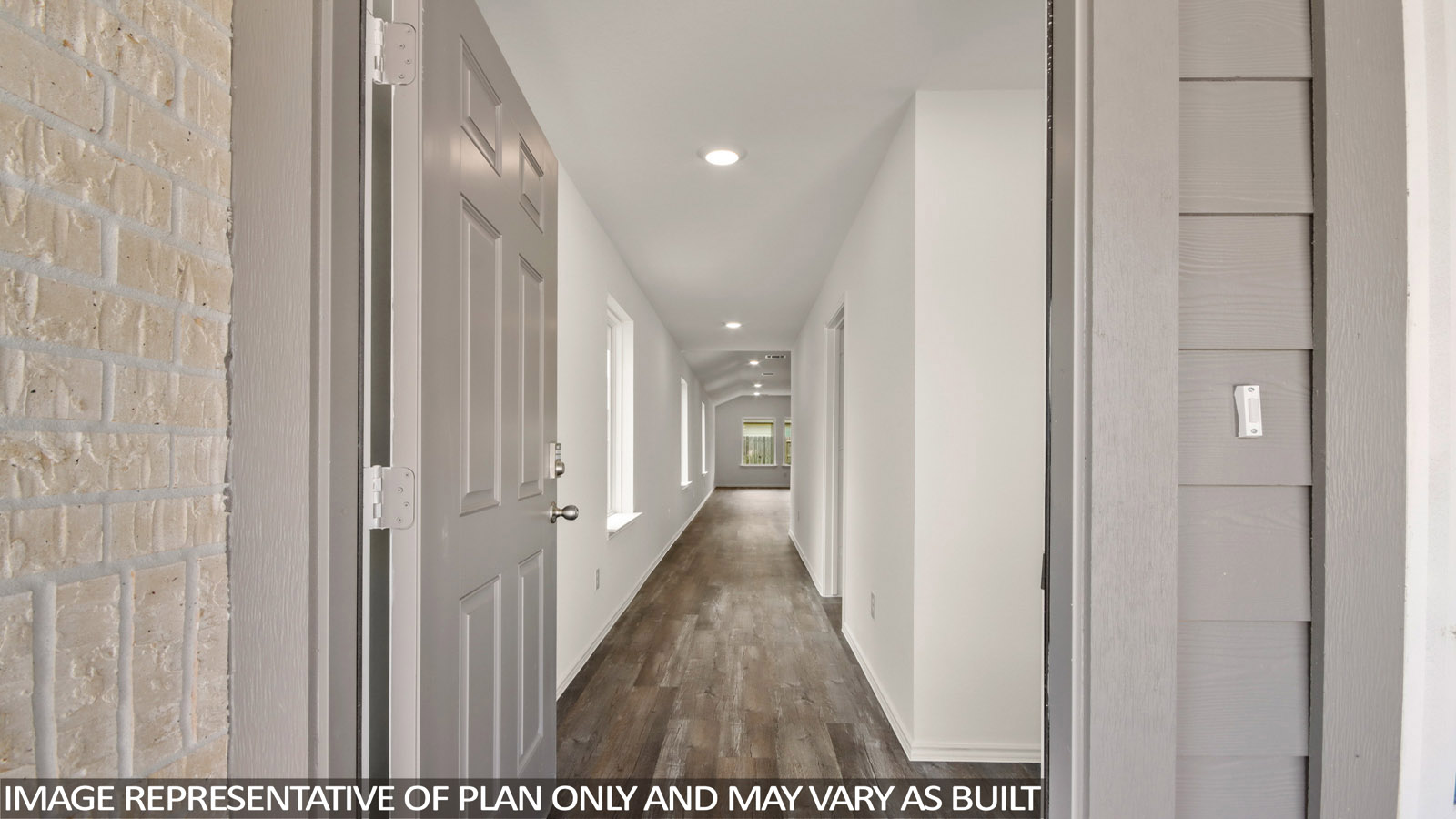 Entry hallway with vinyl flooring