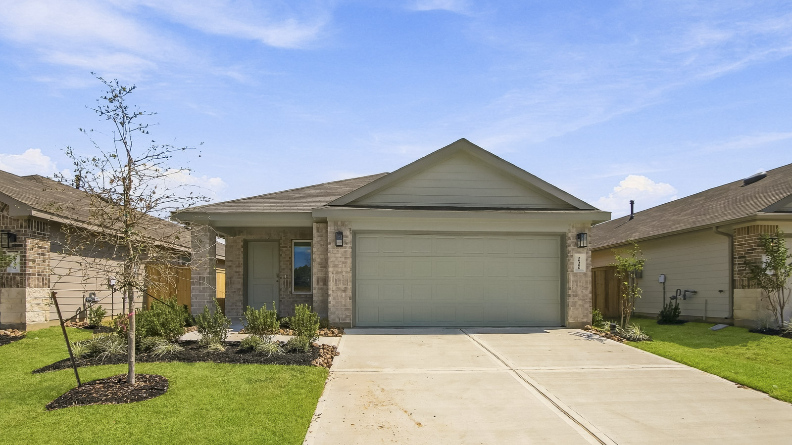 One story home with two car garage