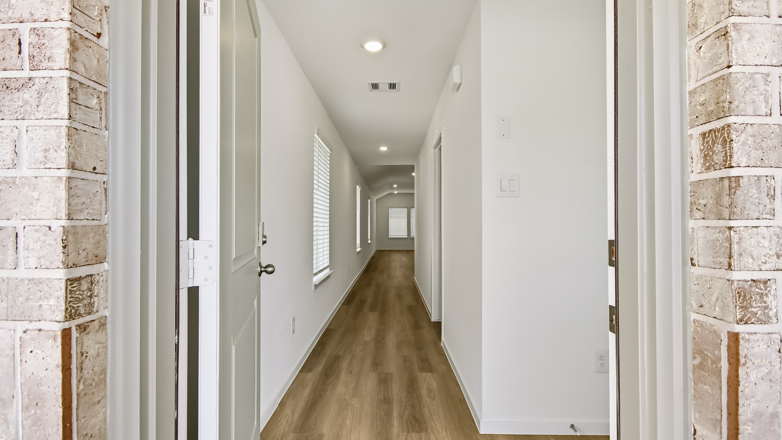 Entry hallway with vinyl flooring