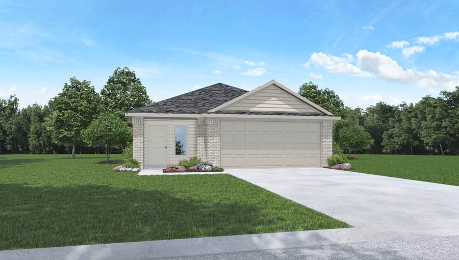 One story home with two car garage