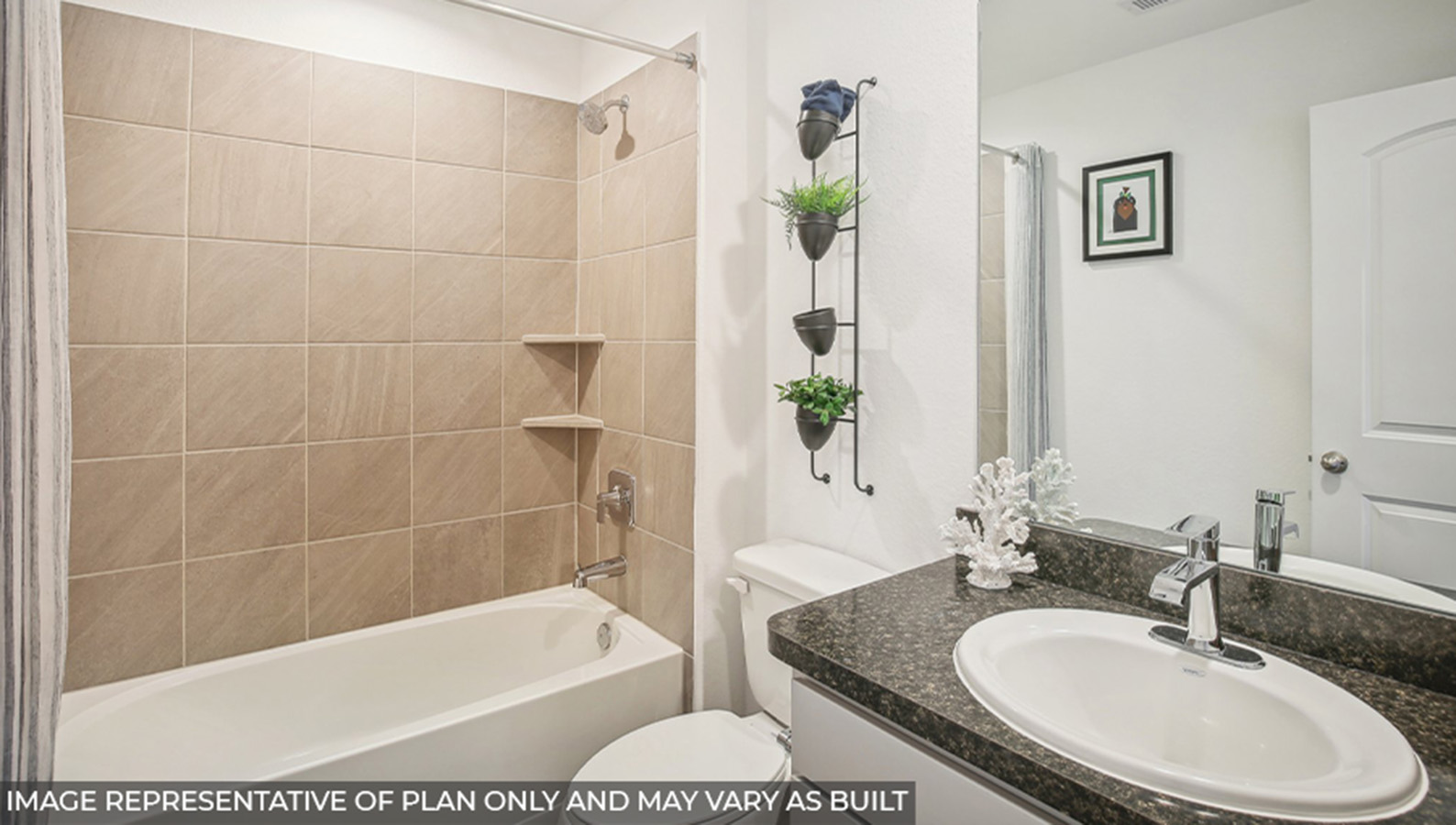 Secondary bathroom with single sink