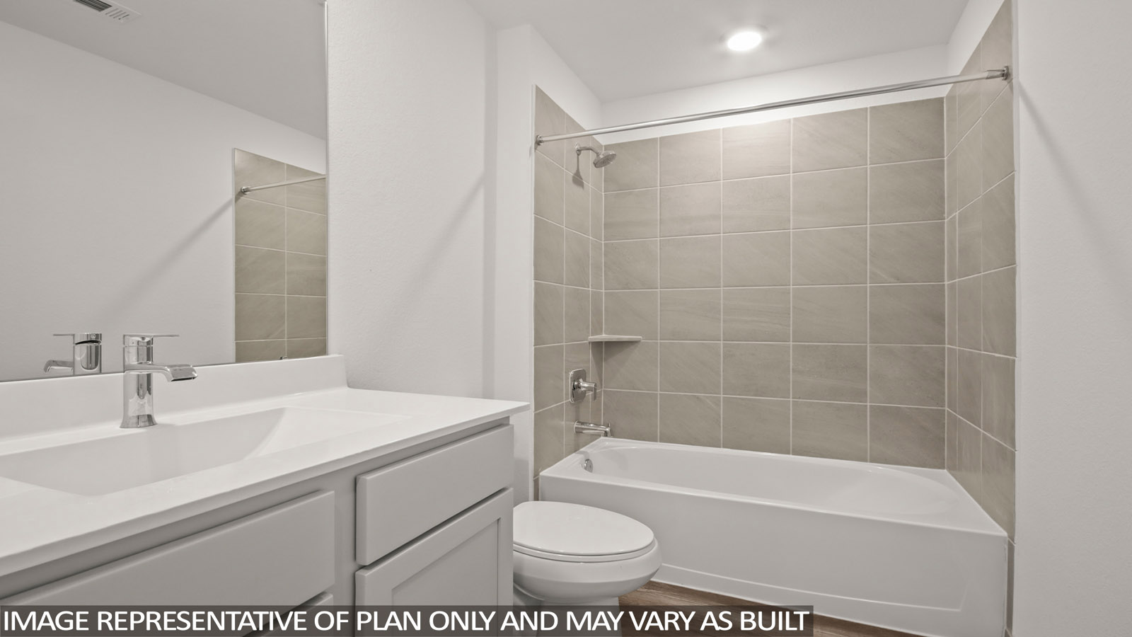 Secondary bathroom with single sink