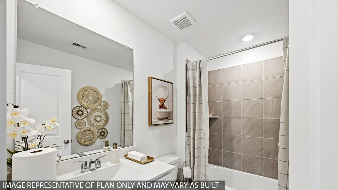Secondary bathroom with single sink