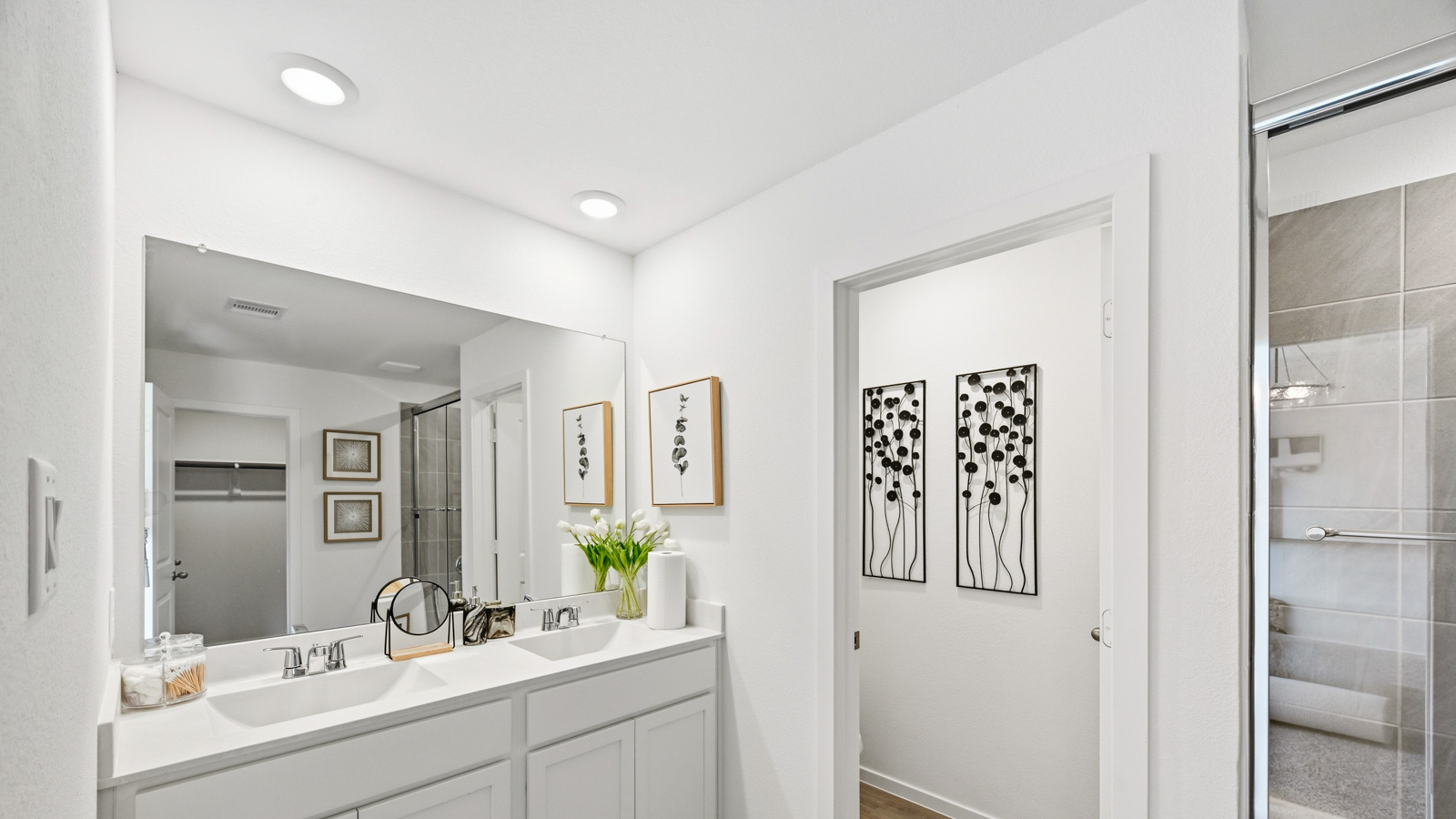 Primary bathroom with double sinks