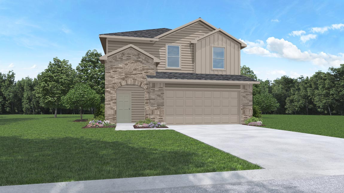 Two story home with two car garage