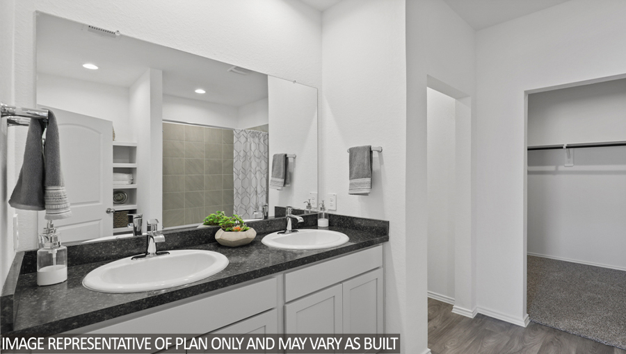 Primary bathroom with double sinks