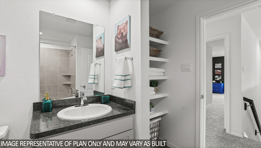 Secondary bathroom with single sink