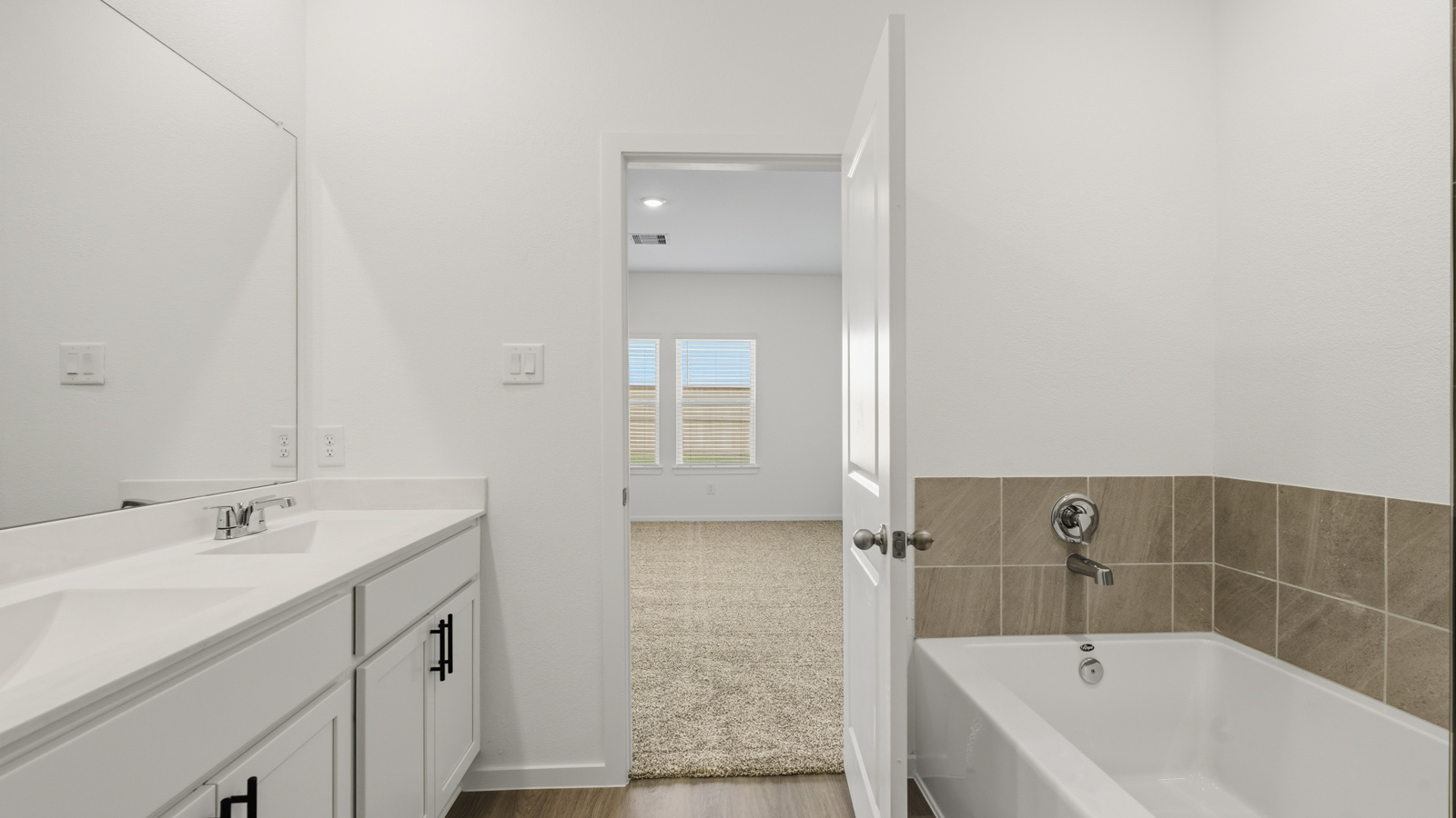 Primary bathroom with double sinks