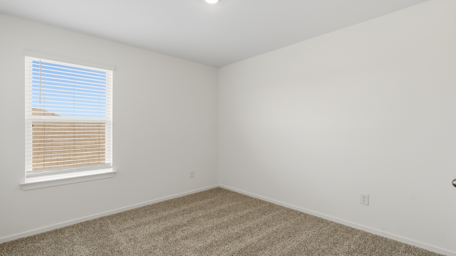 Secondary bedroom with carpet flooring
