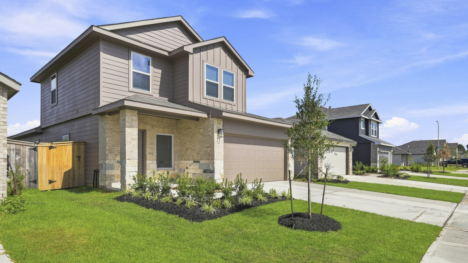 Two story home with two car garage