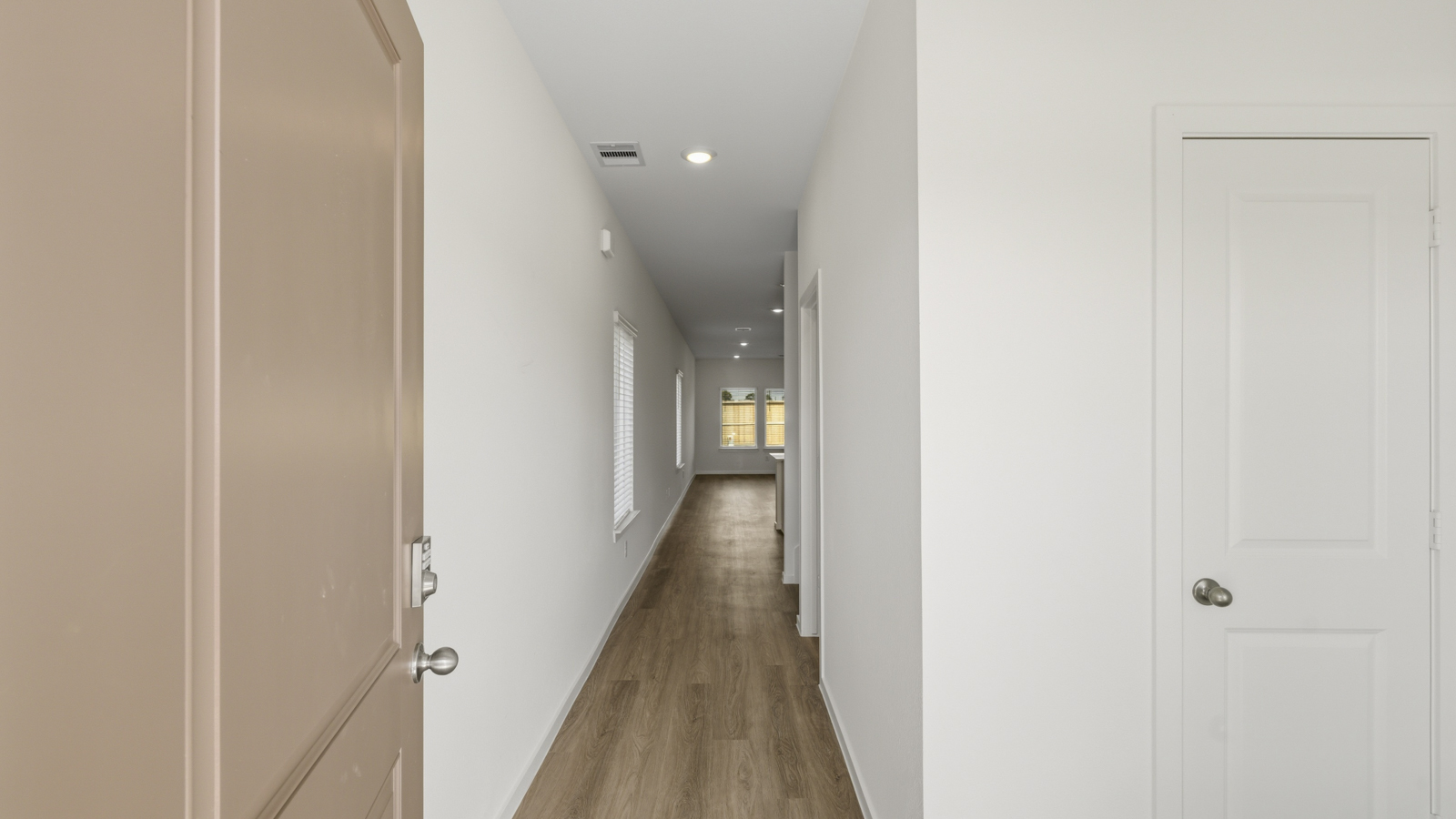 Entry hallway with vinyl flooring