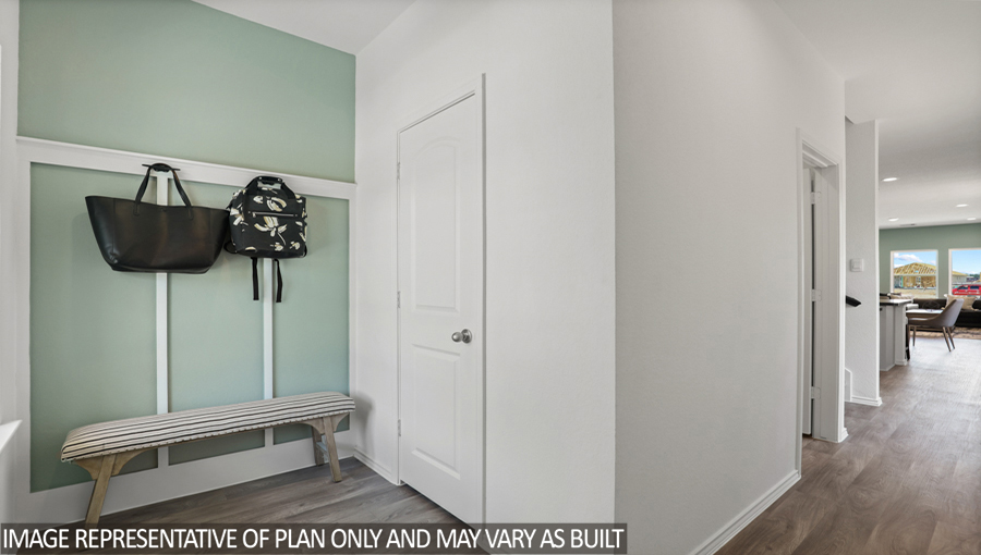 Entry hallway with vinyl flooring