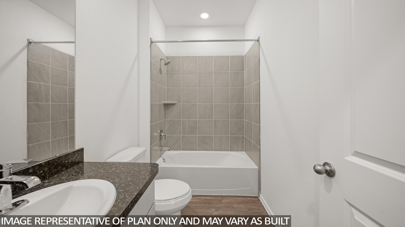 Secondary bathroom with single sink