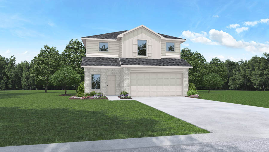 Two story home with two car garage