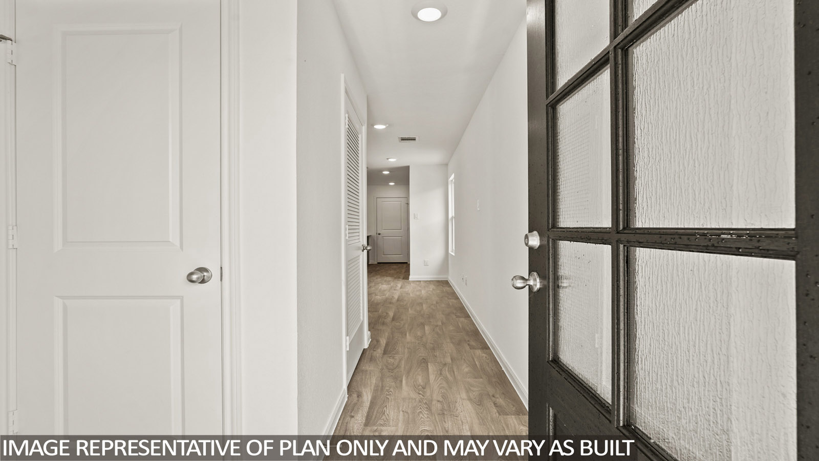 Entry hallway with vinyl flooring
