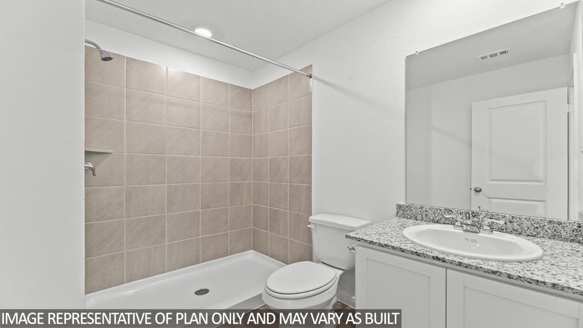 Secondary bathroom with single sink