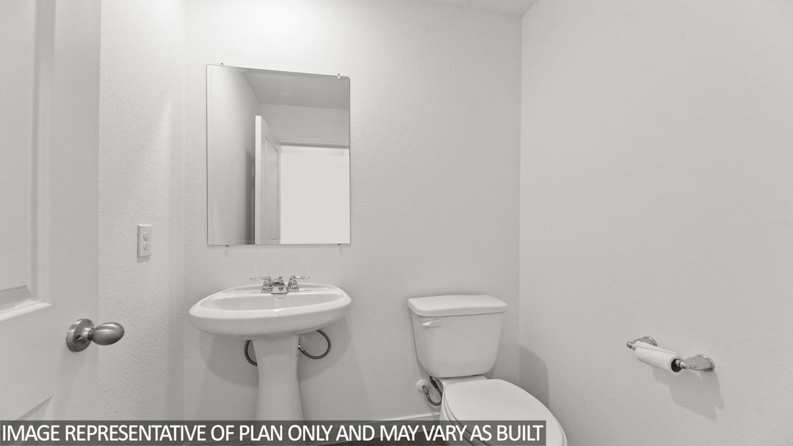 powder bath with vinyl flooring