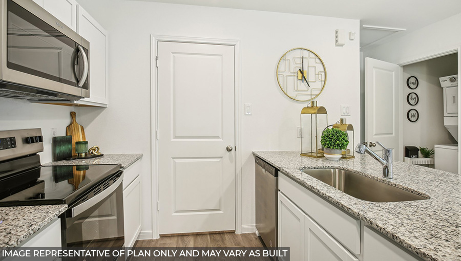 Kitchen with vinyl flooring