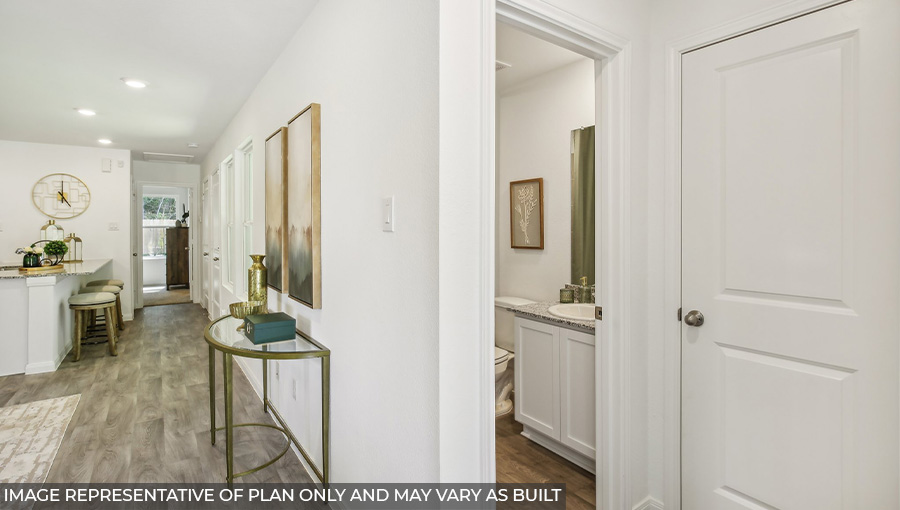 Entry hallway with vinyl flooring