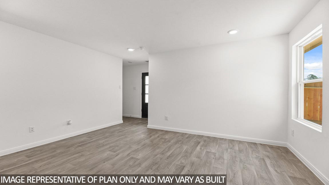 living room with bright window