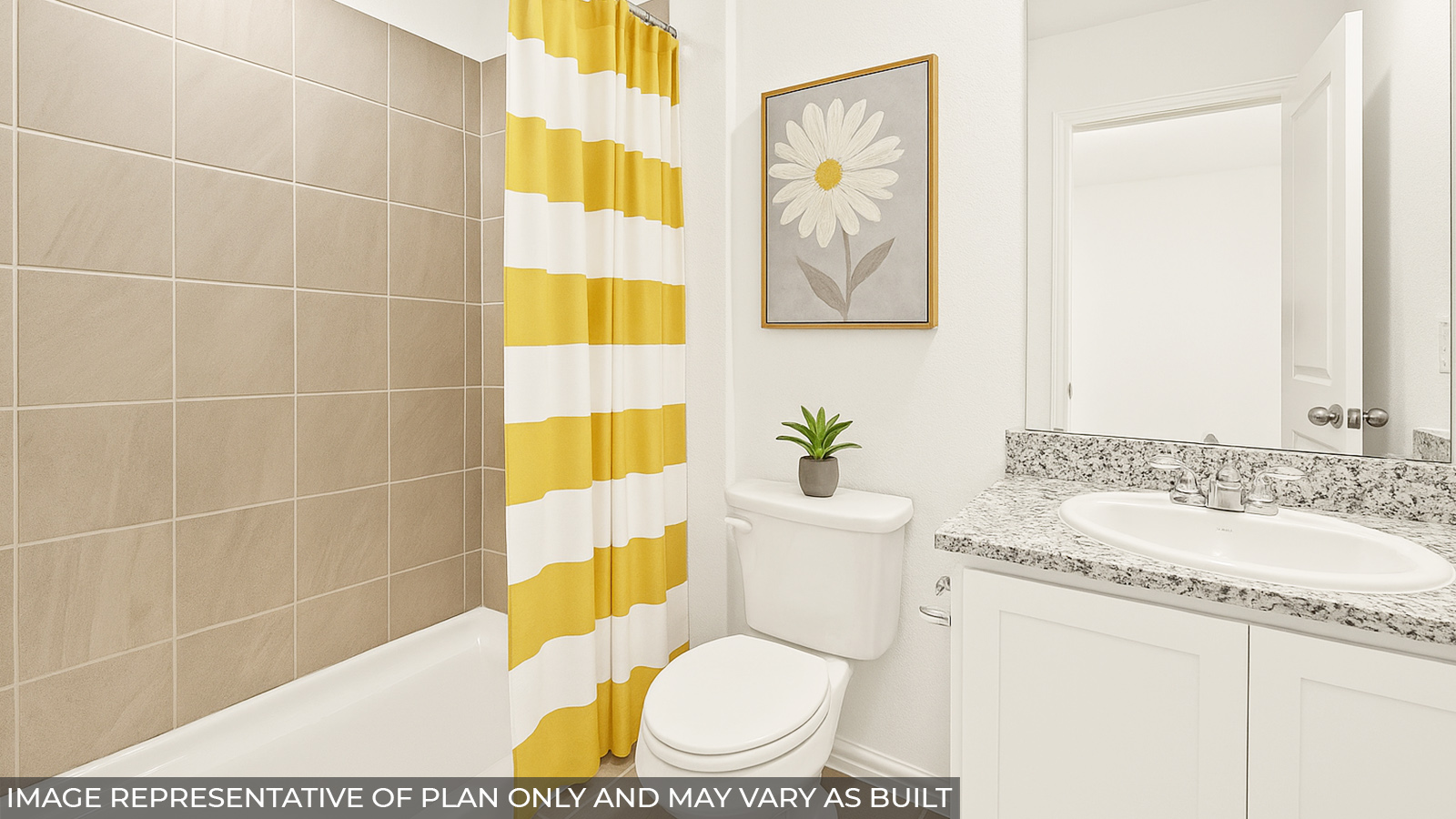 Staged primary bathroom with a standing shower.
