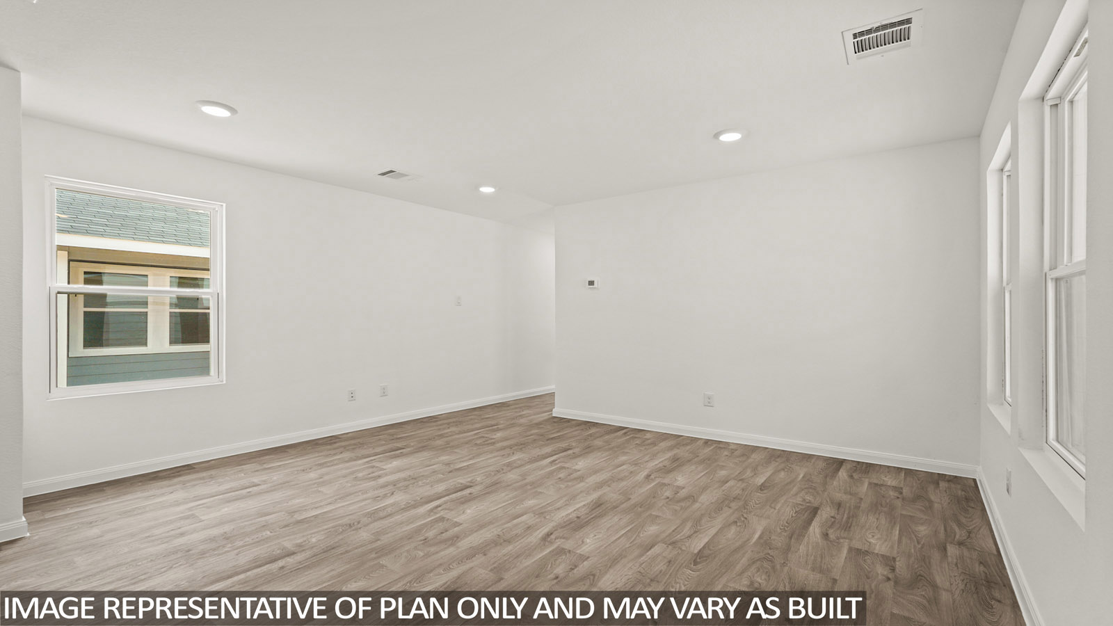 Open concept living, dining, and kitchen area