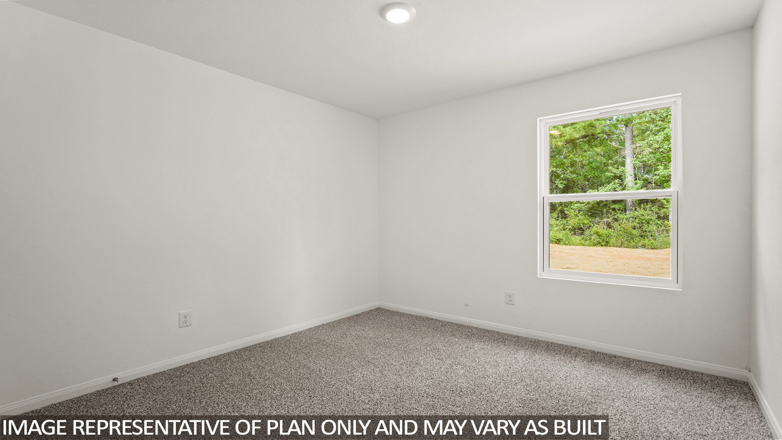 Secondary bedroom with carpet flooring