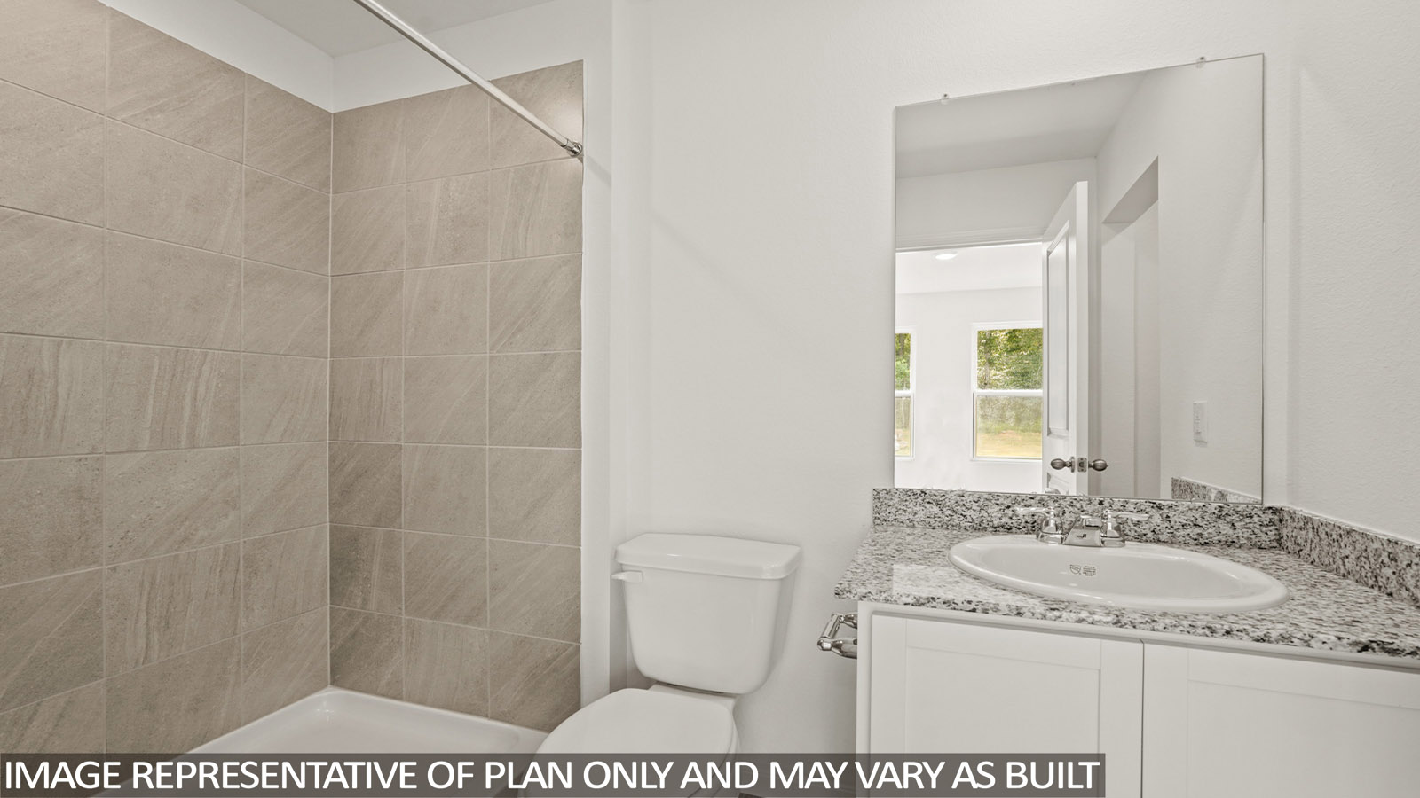 Primary bathroom with single sink