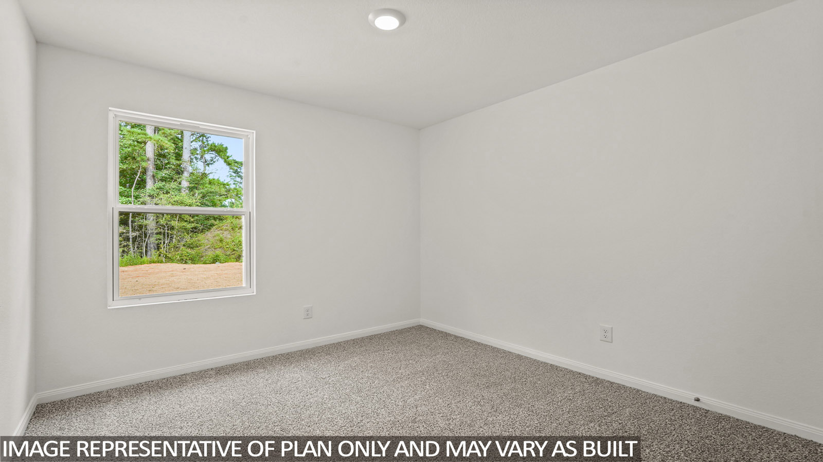 Secondary bedroom with carpet flooring