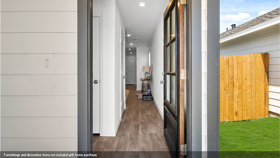 Entry hallway with vinyl flooring