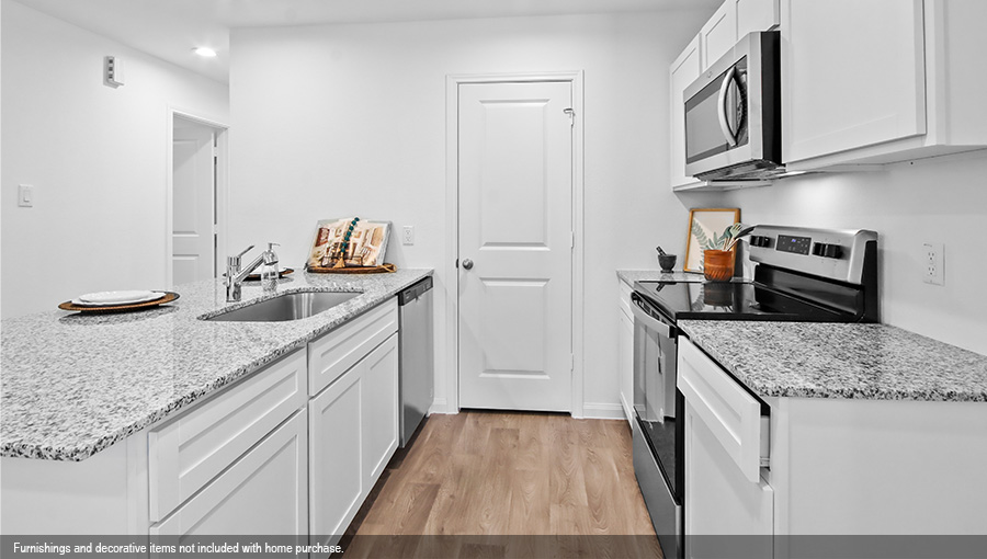 Open concept living, dining, and kitchen area