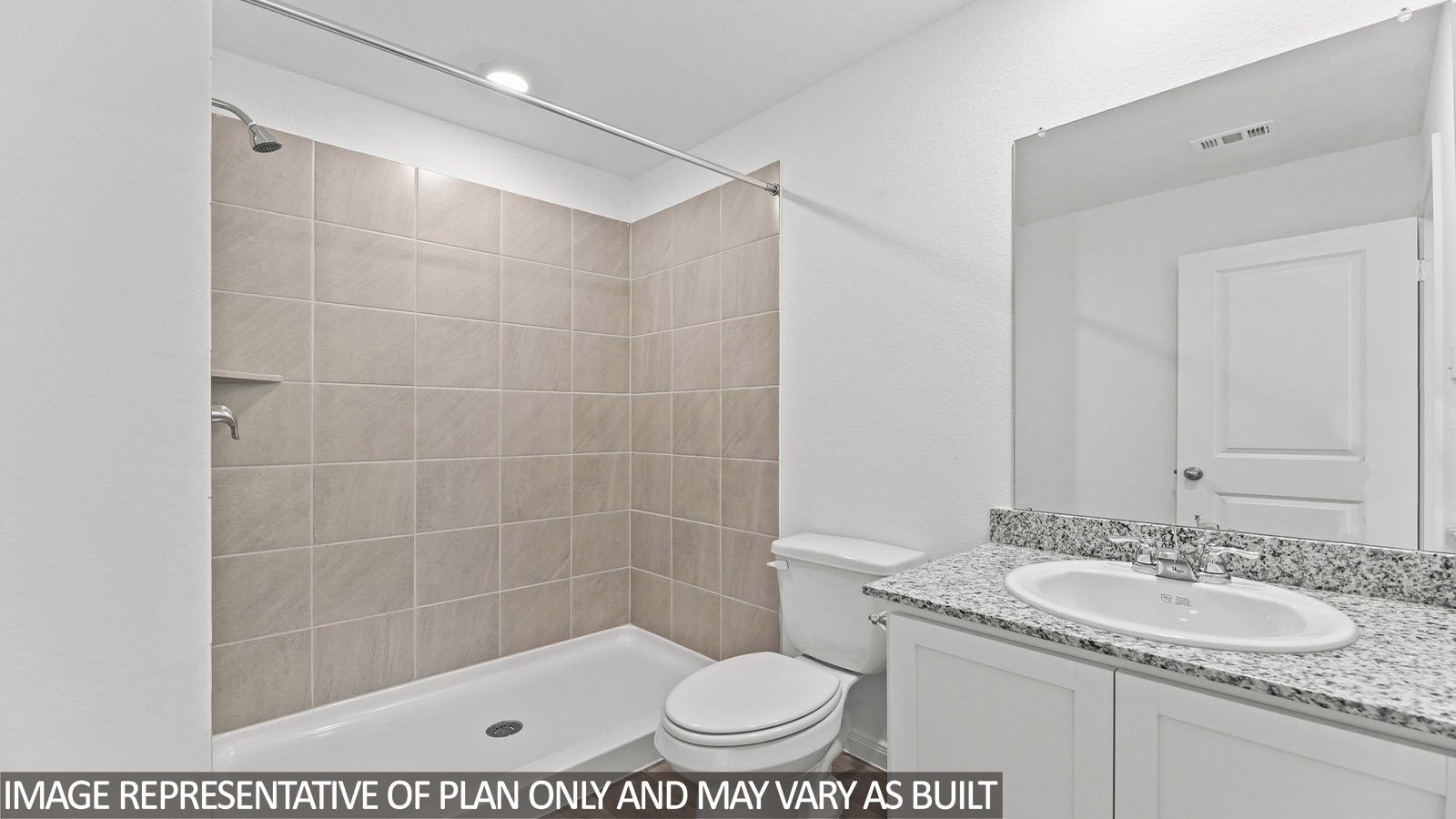 Primary bathroom with single sink