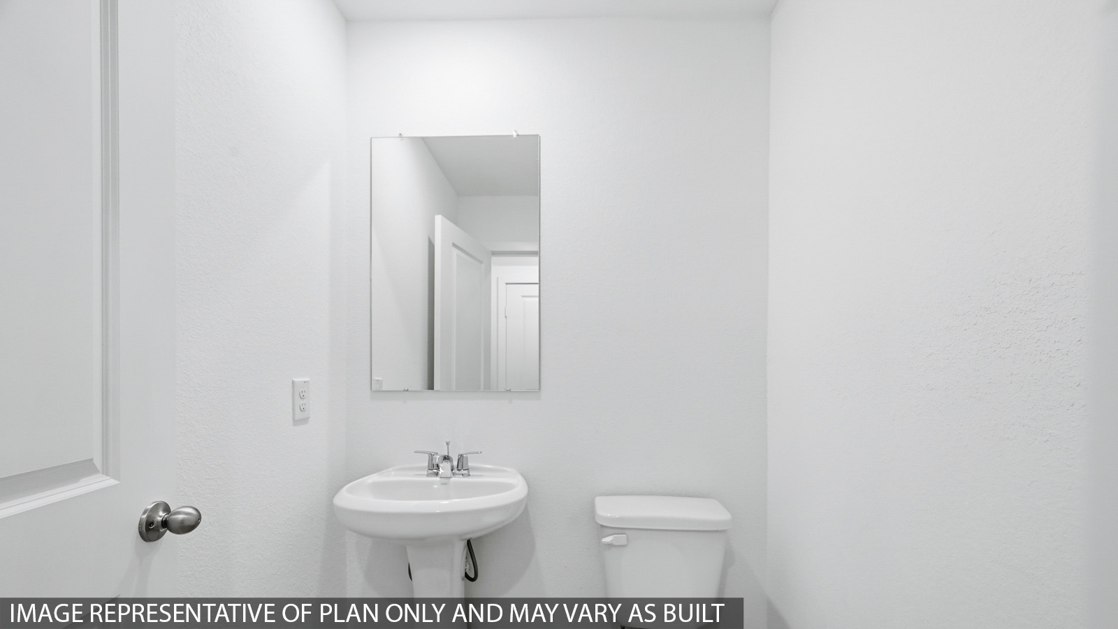 Powder bathroom with pedestal sink