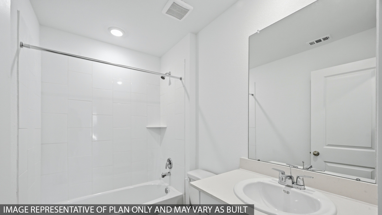Secondary bathroom with single sink