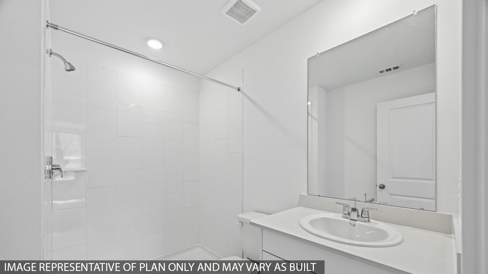 Primary bathroom with single sink