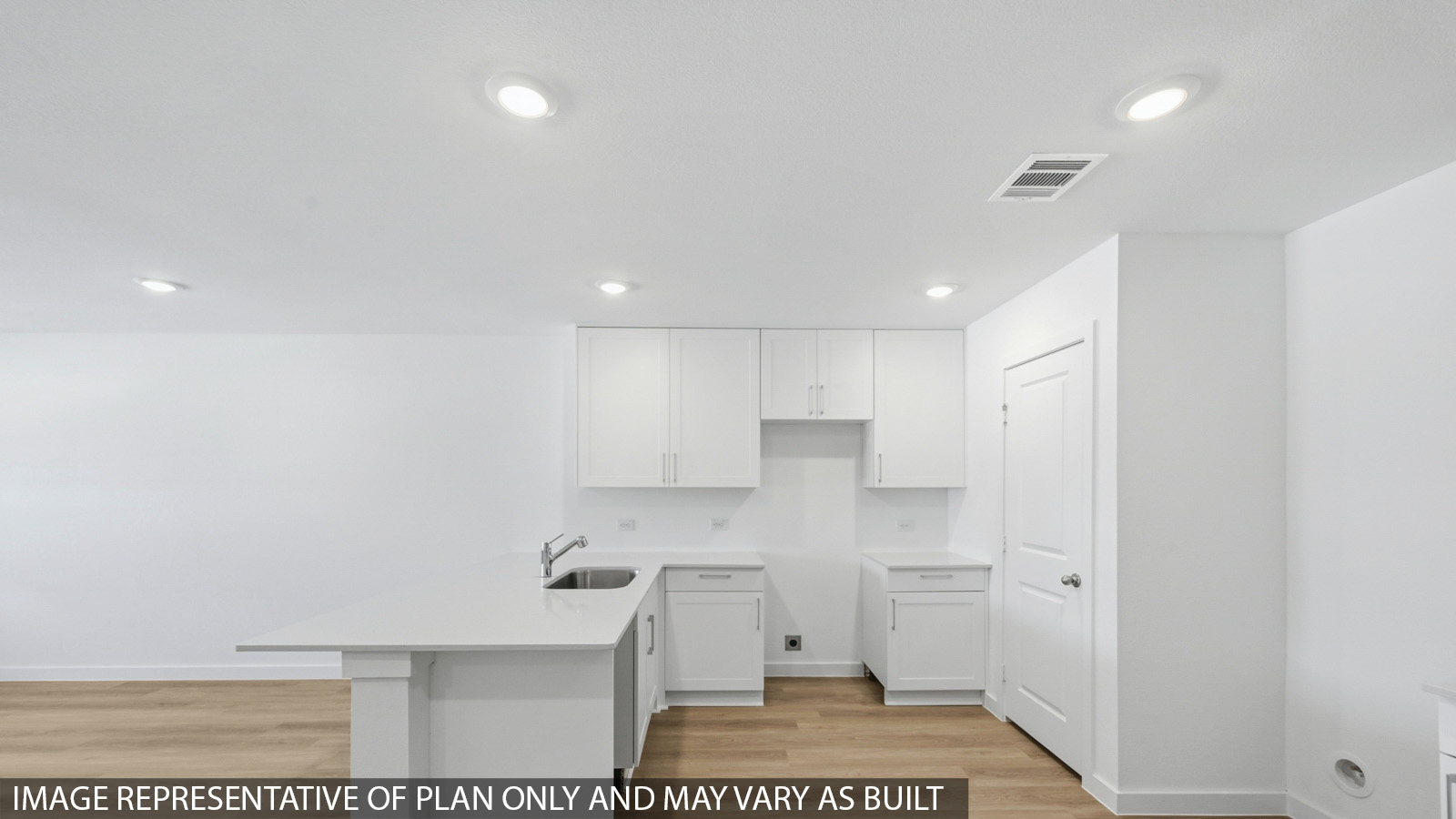 Open concept living, dining, and kitchen area
