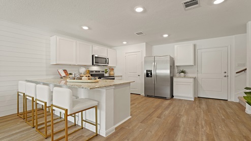 Kitchen with vinyl flooring