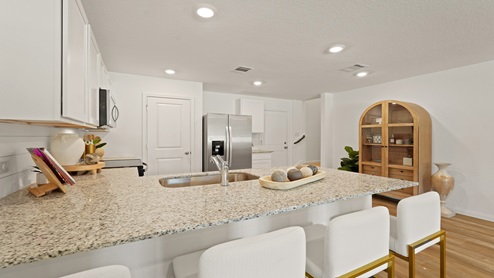 Kitchen with vinyl flooring
