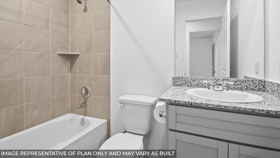 Primary bathroom with single sink
