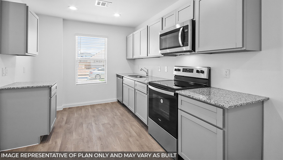 Open concept living, dining, and kitchen area