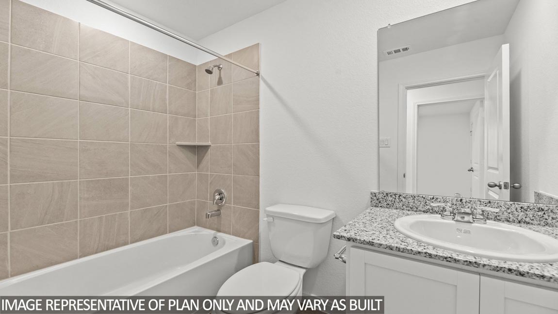 Primary bathroom with single sink