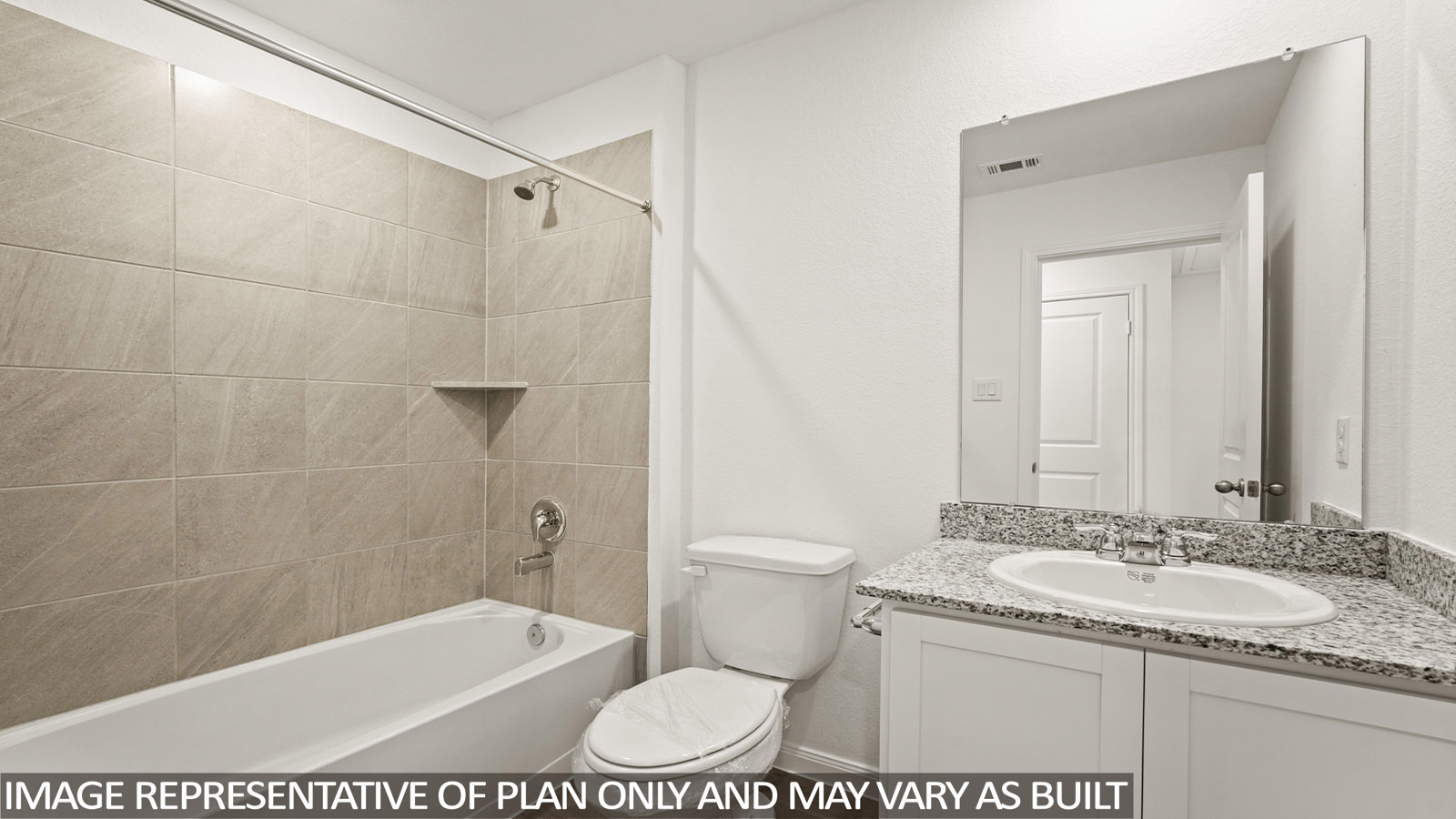 secondary bathroom with tub/shower combo