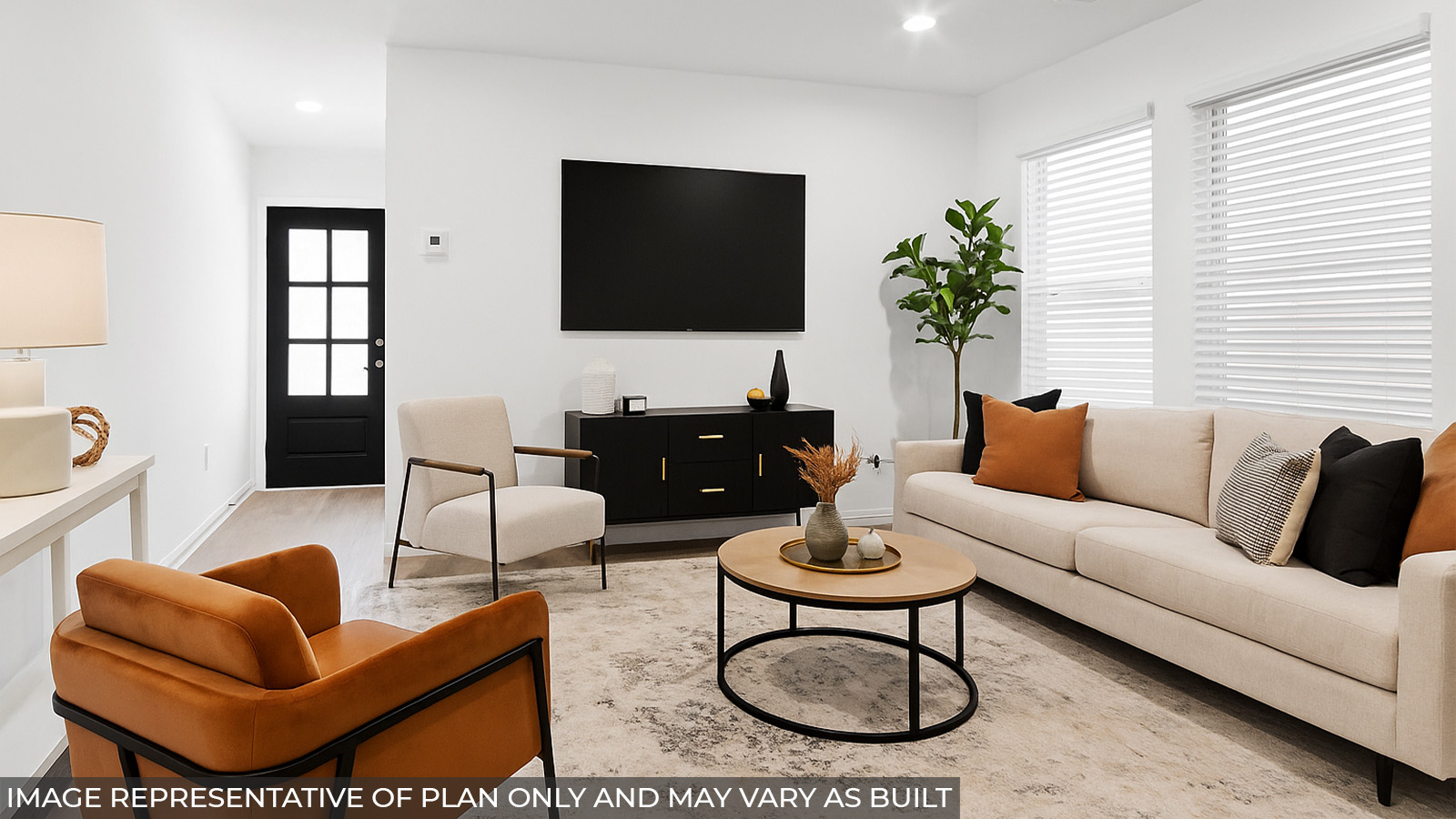 living room with vinyl flooring