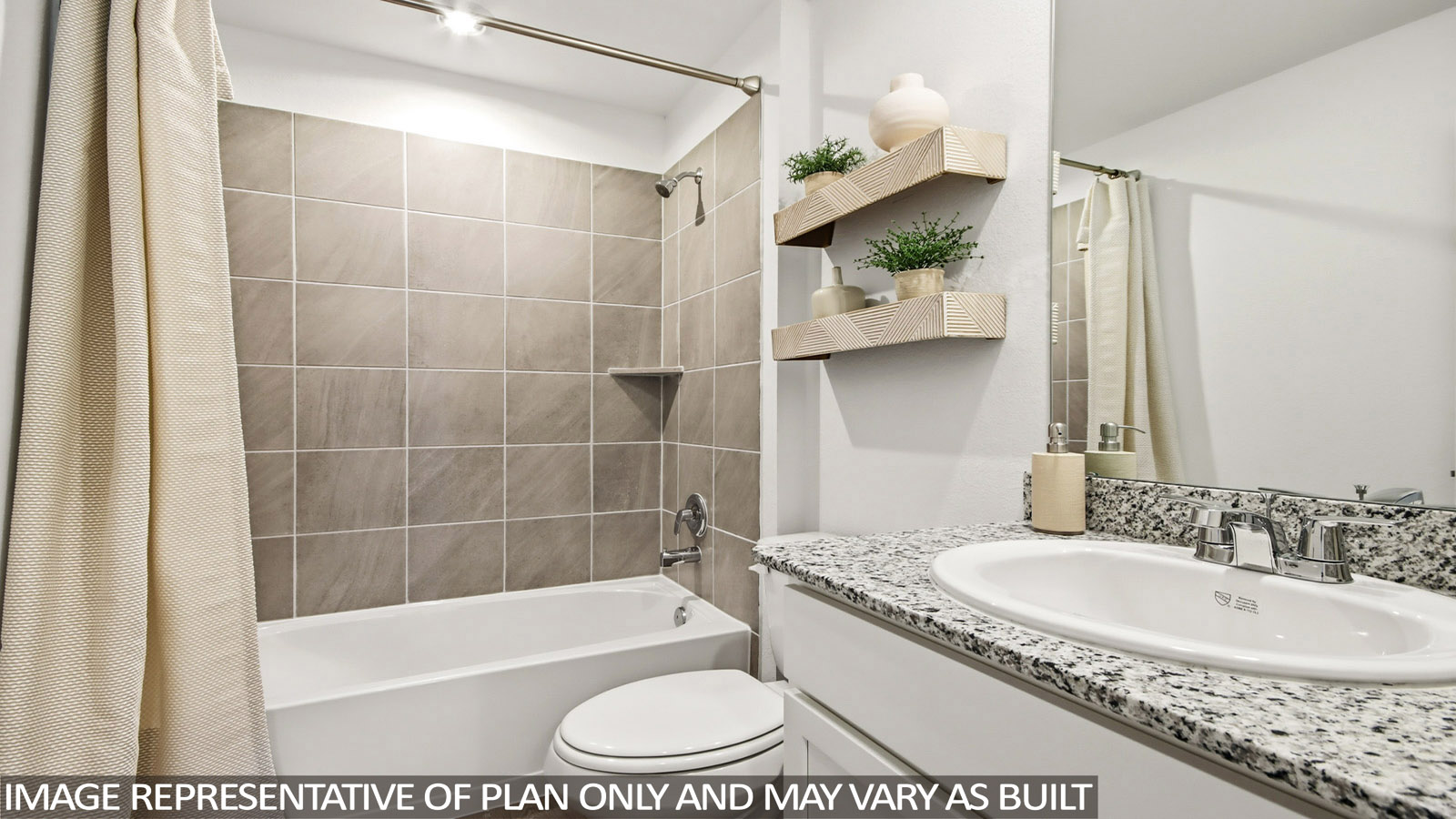 Secondary bathroom with tub/shower combo