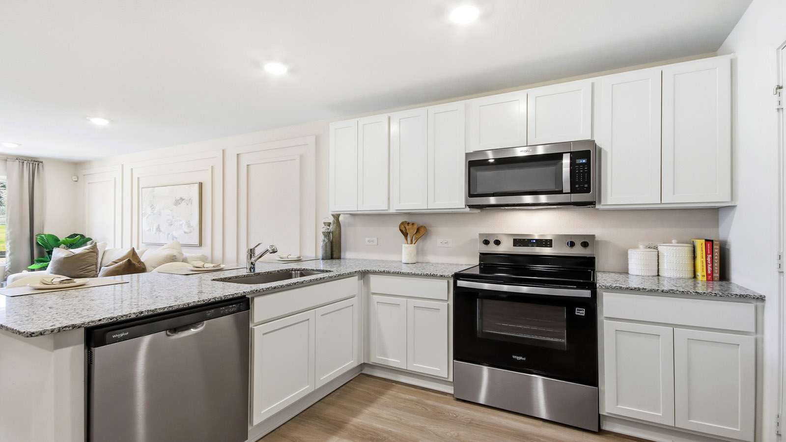 Kitchen with vinyl flooring