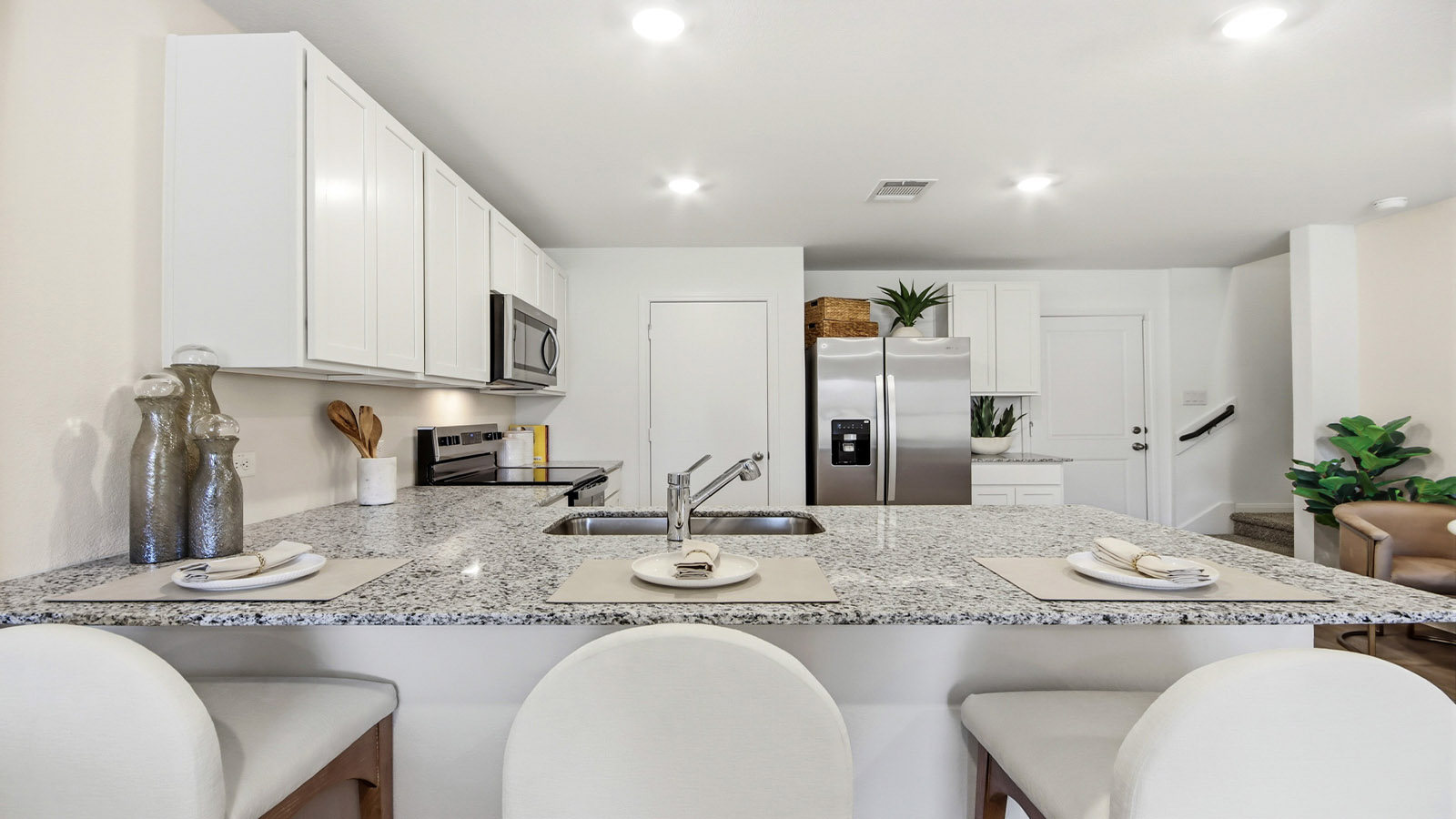 Kitchen with vinyl flooring